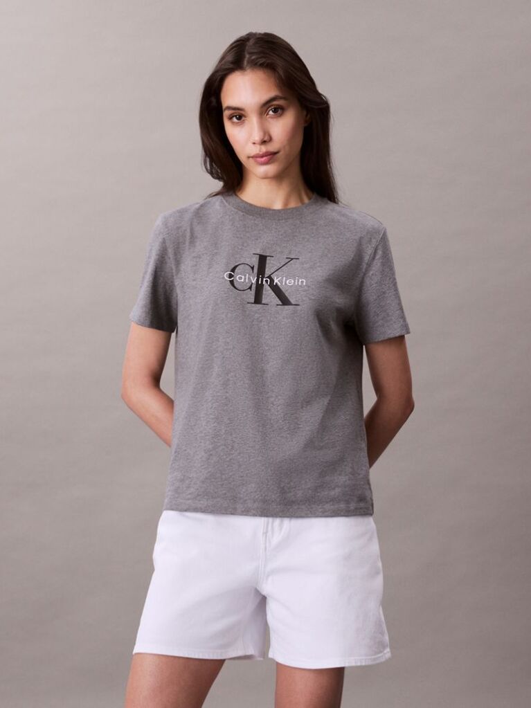 Grey Monogram Logo Tee  Women