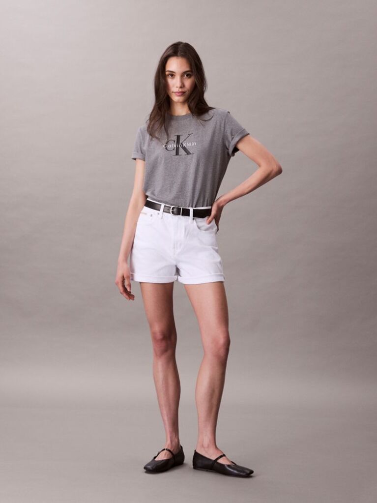 Grey Monogram Logo Tee  Women