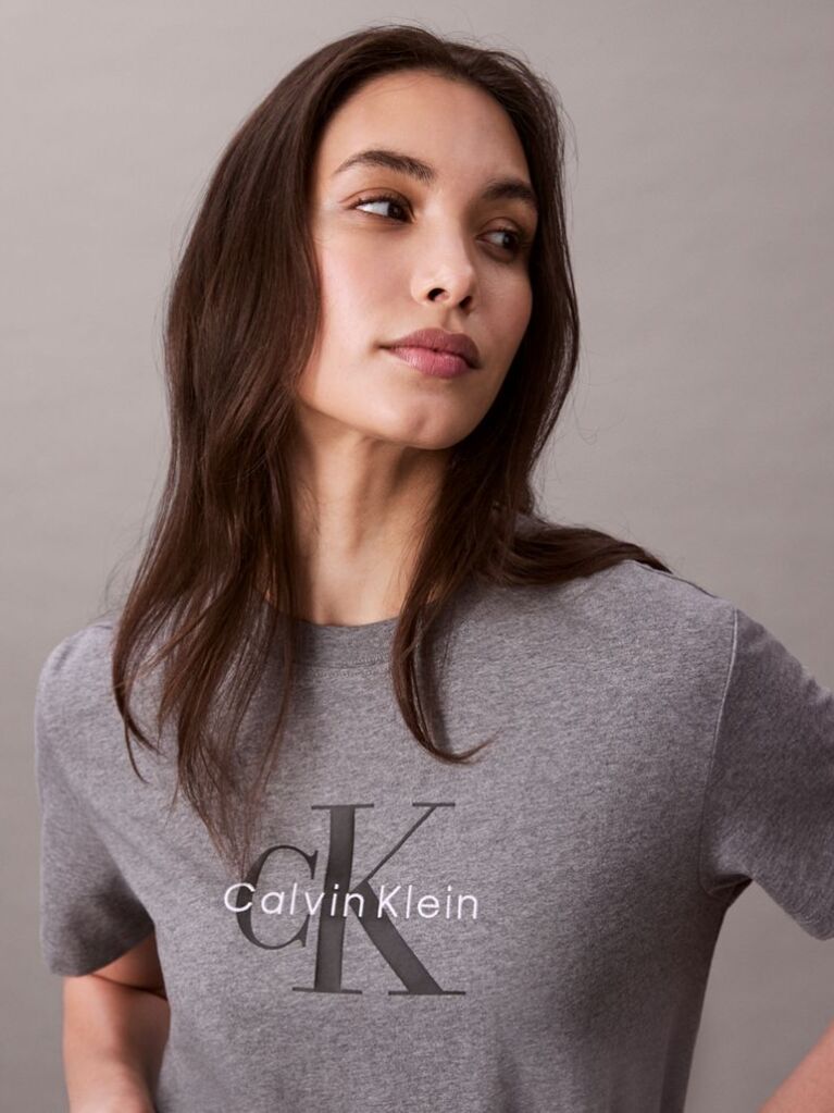 Grey Monogram Logo Tee  Women