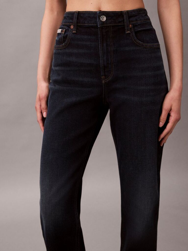 Black High Rise Straight Jeans  Women