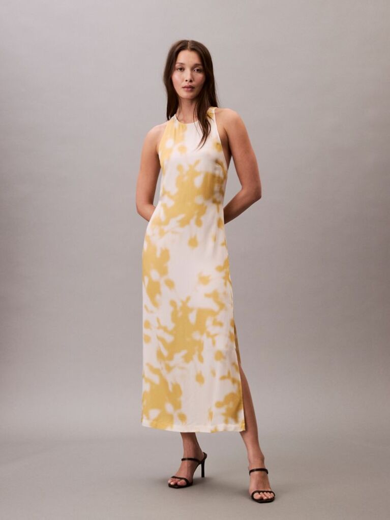 Multi Printed Satin Halter Dress  Women