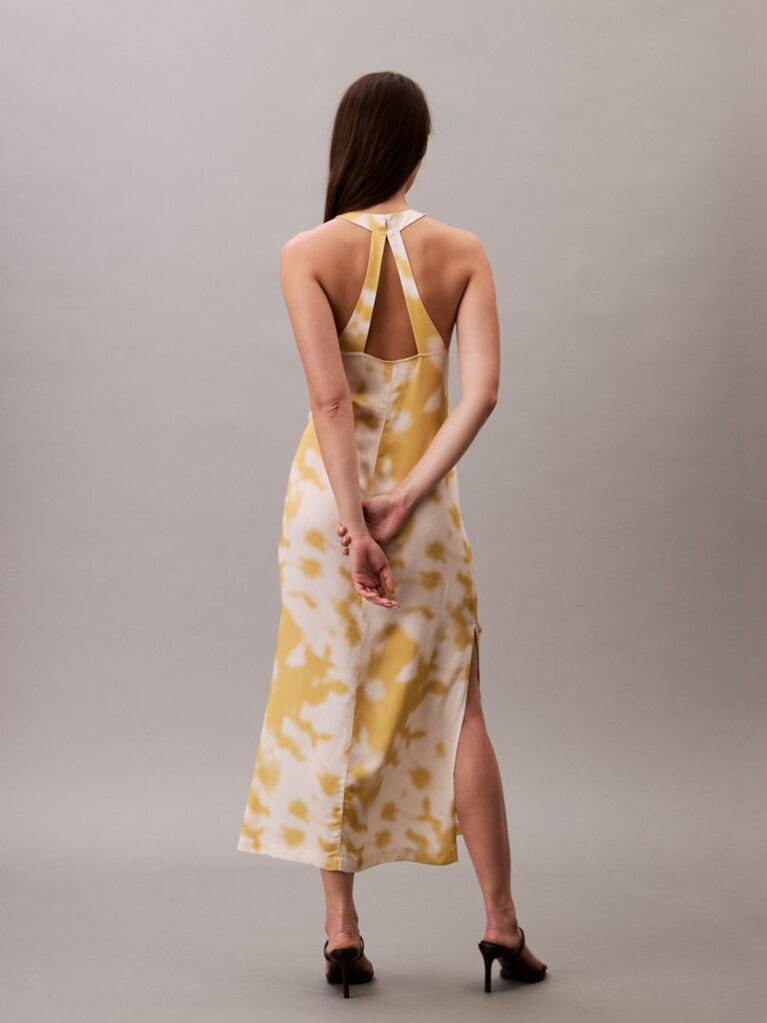 Multi Printed Satin Halter Dress  Women