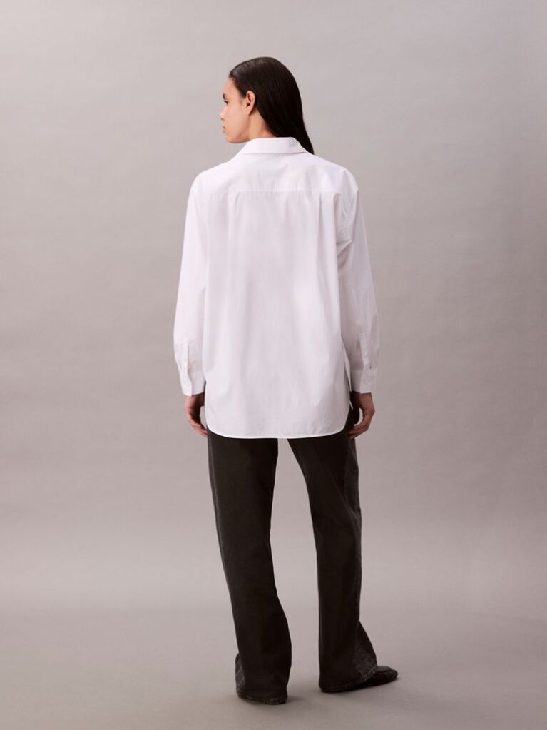 White Relaxed Poplin Shirt  Women