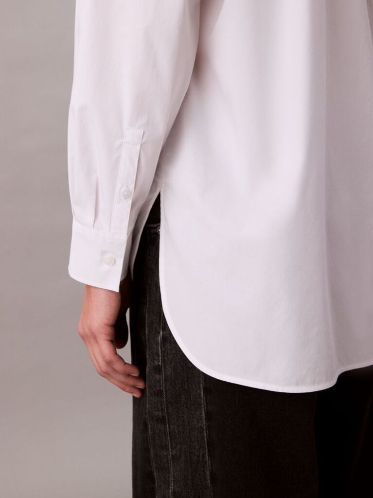 White Relaxed Poplin Shirt  Women