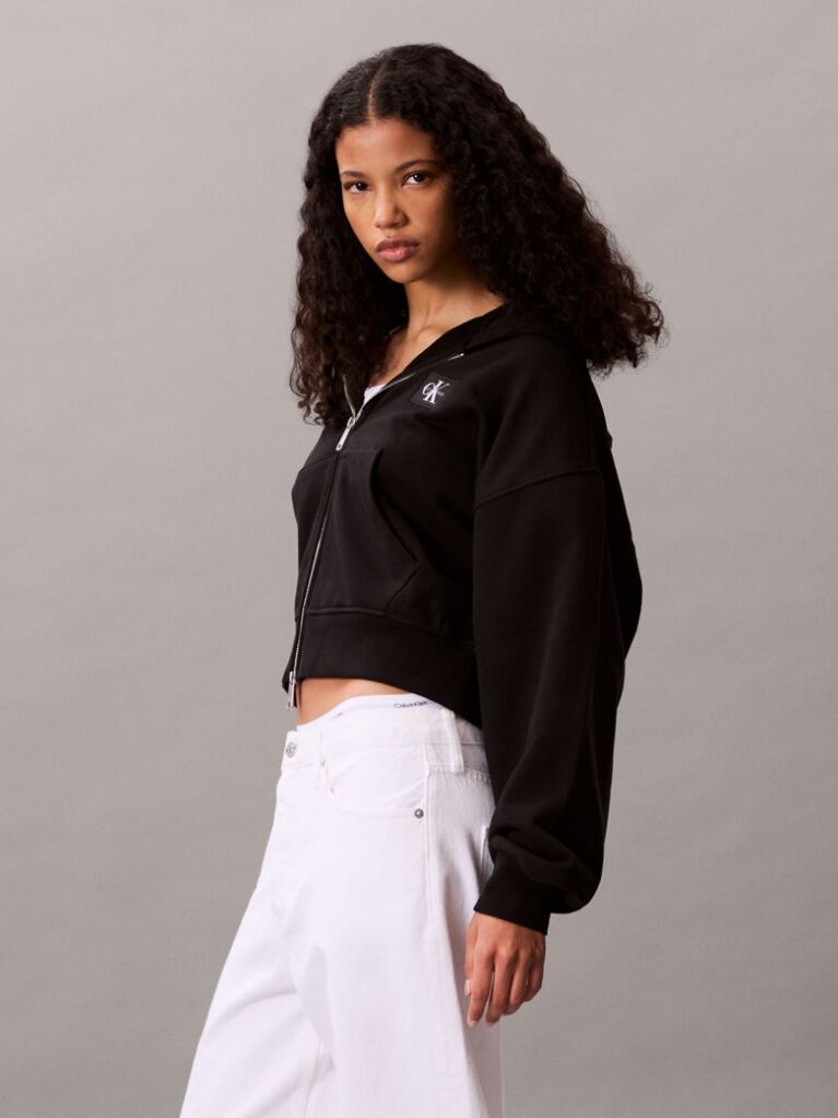 Black Terry Cotton Sweatshirt  Women