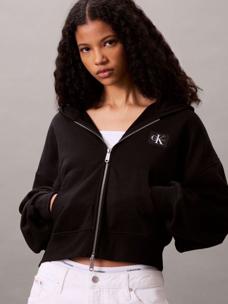 Black Terry Cotton Sweatshirt  Women