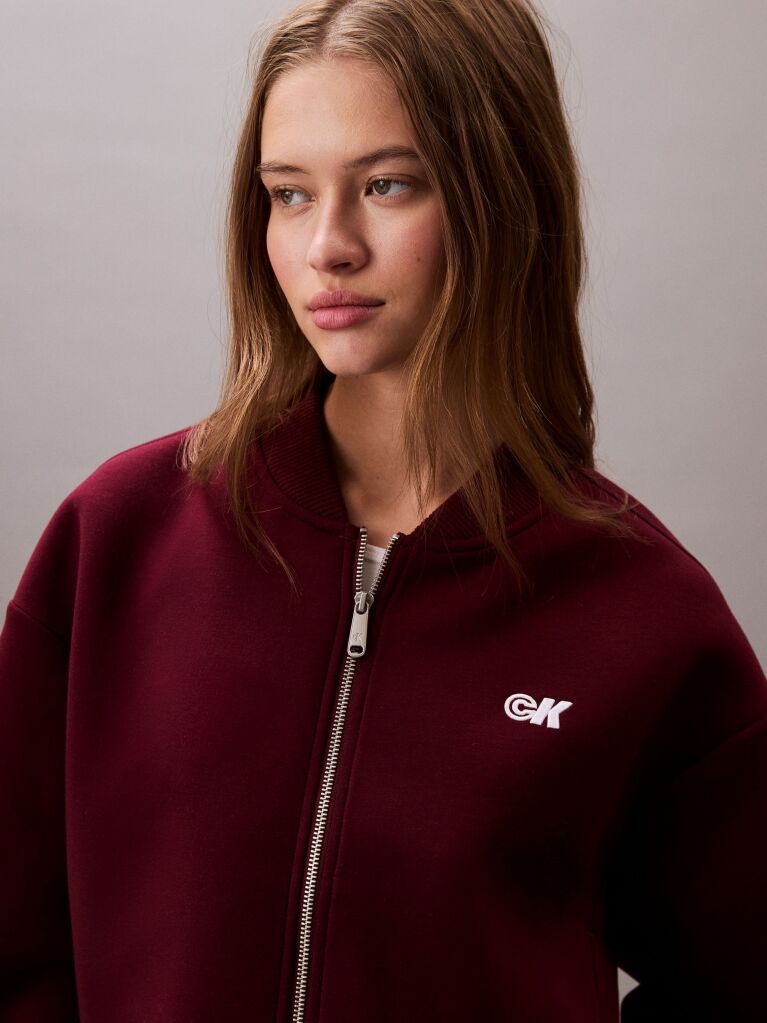 Red Scuba Relaxed Bomber Jacket  Women
