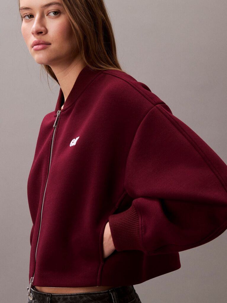 Red Scuba Relaxed Bomber Jacket  Women