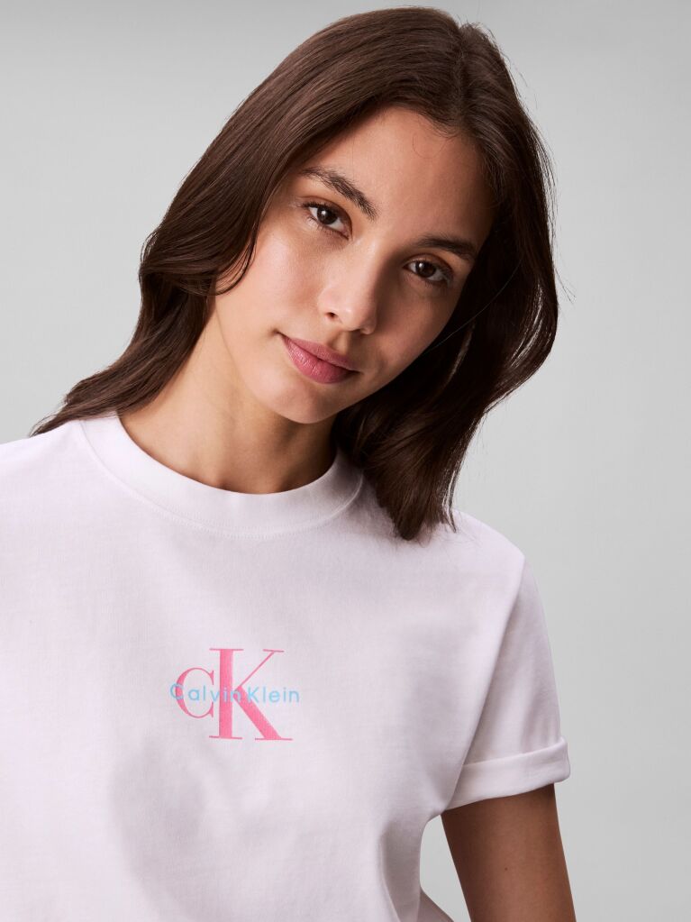 Λευκό Κοντομάνικο T-Shirt  Γυναίκα