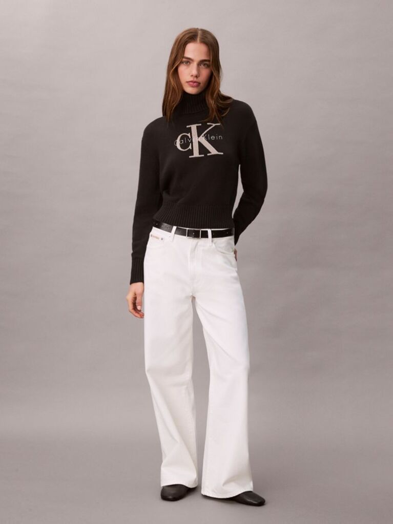 Black Soft Chenille Roll Neck Jumper  Women
