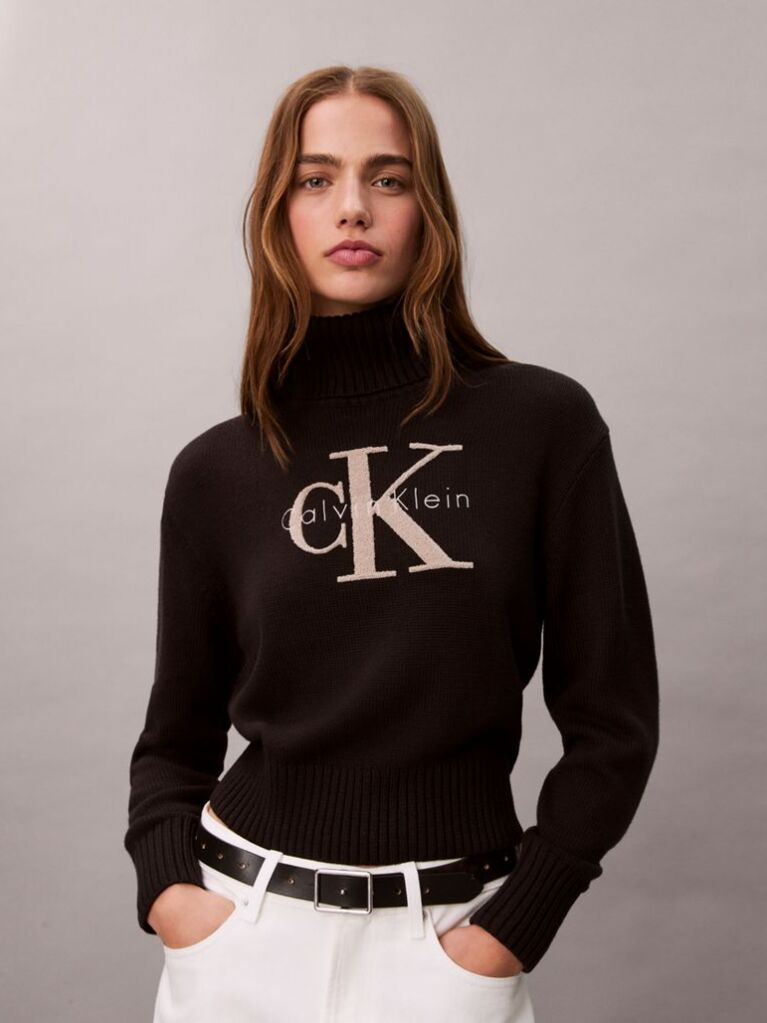 Black Soft Chenille Roll Neck Jumper  Women