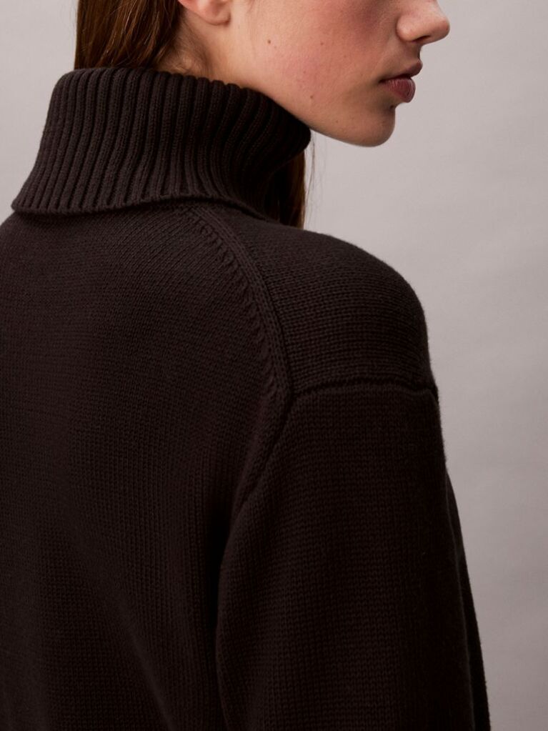 Black Soft Chenille Roll Neck Jumper  Women