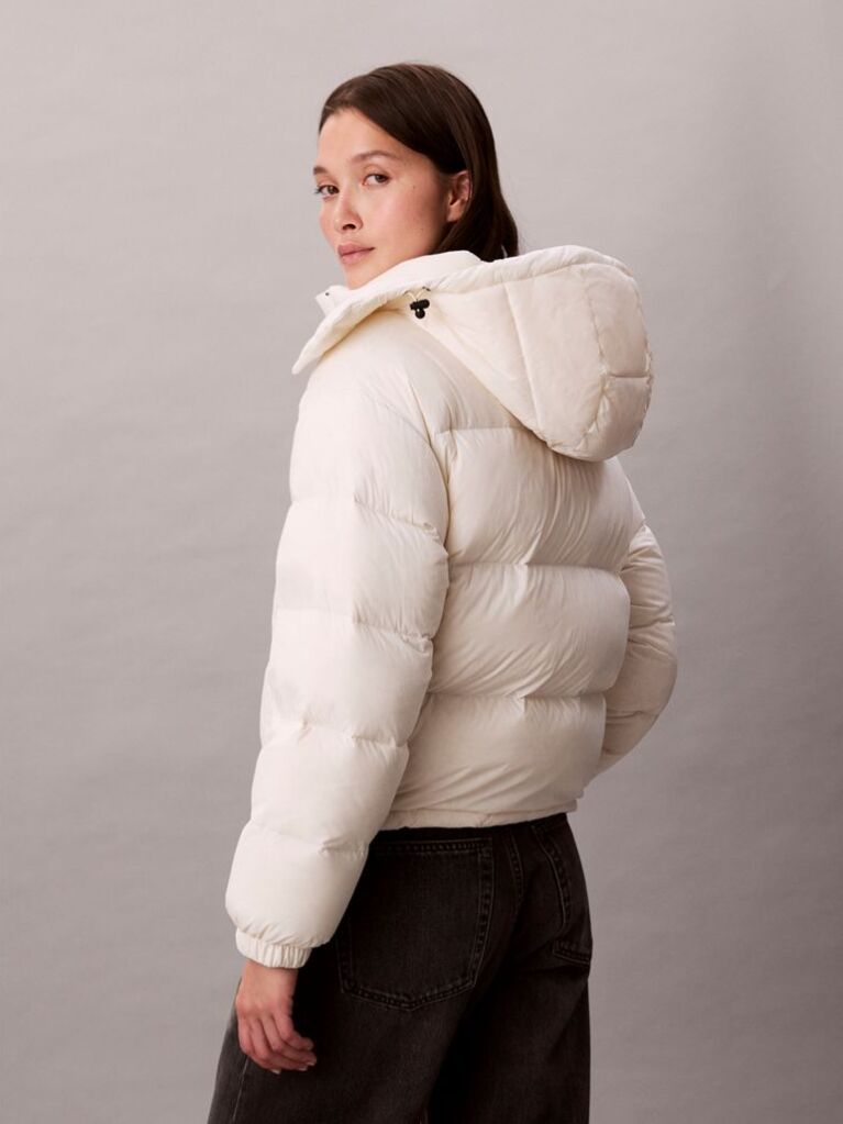 White Short Down Puffer Jacket  Women