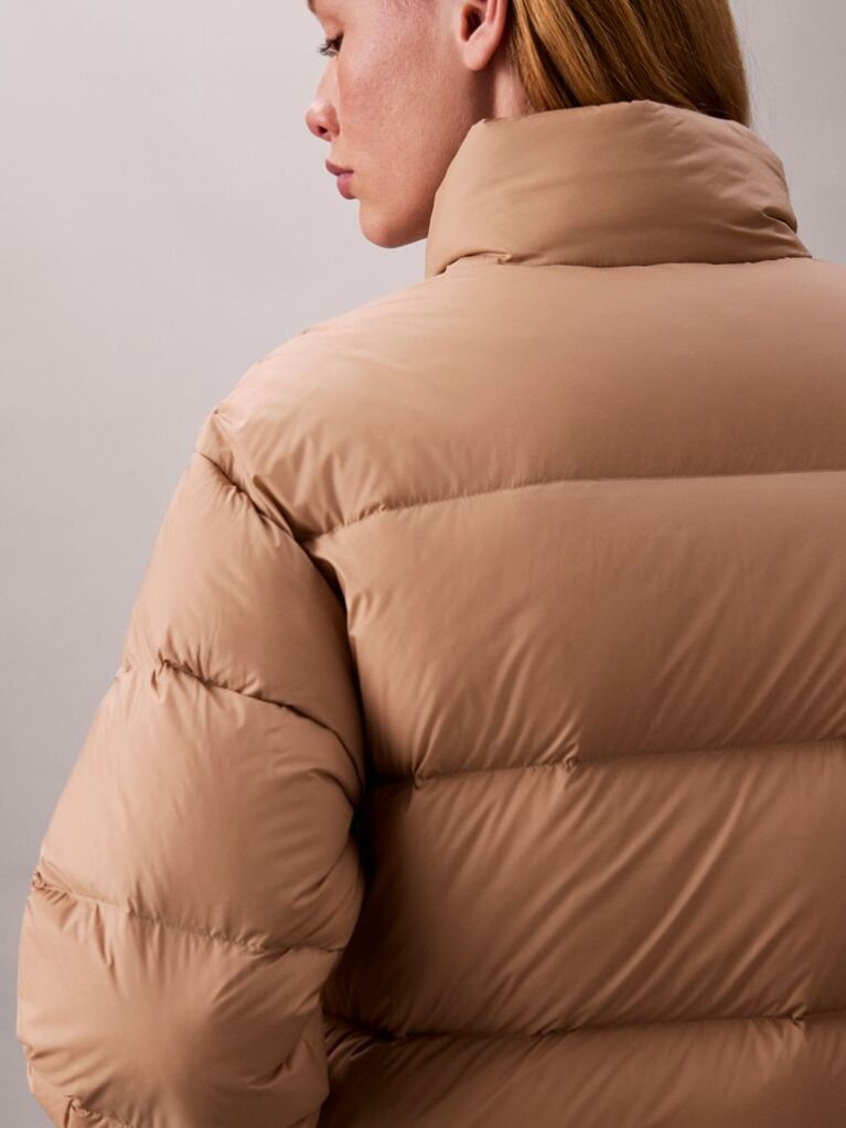 Beige Monogram Down Puffer Jacket  Women