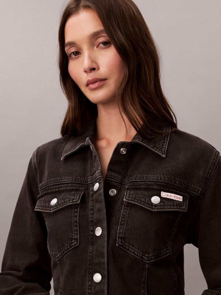 Μαύρο Denim Φόρεμα Σε Στιλ Πουκάμισου  Γυναίκα