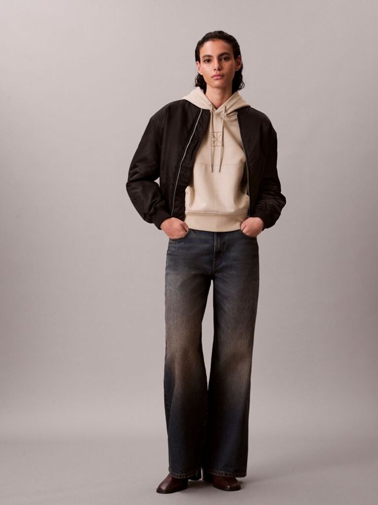 Beige Relaxed Premium Terry Hoodie  Women