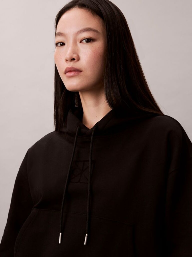 Black Relaxed Premium Terry Hoodie  Women