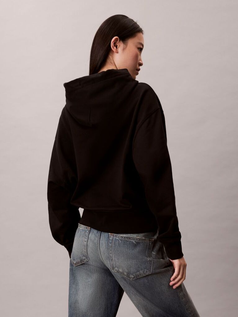 Black Relaxed Premium Terry Hoodie  Women