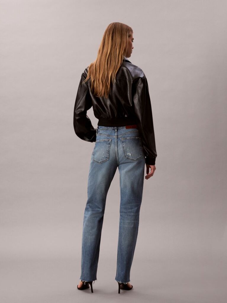 Denim Ψηλόμεσο Τζιν Με Ίσια Γραμμή  Γυναίκα