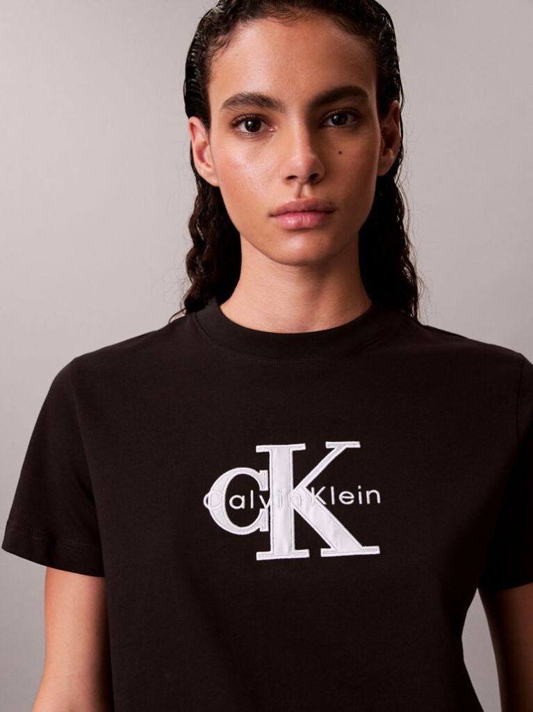 Black Shine Monologo Graphic Classic T-Shirt  Women