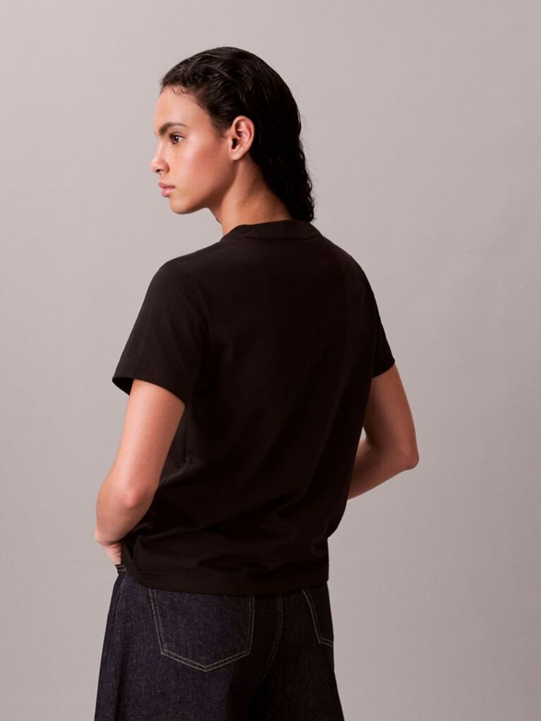 Black Shine Monologo Graphic Classic T-Shirt  Women