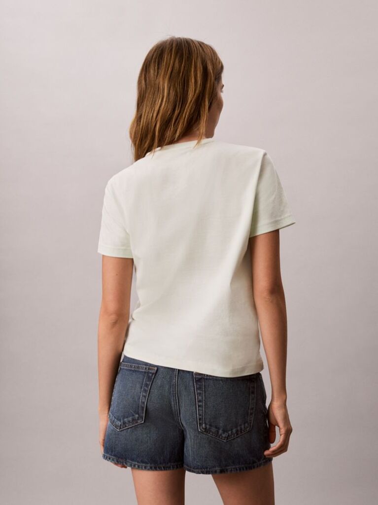 Green Soft Cotton Badge T-shirt  Women