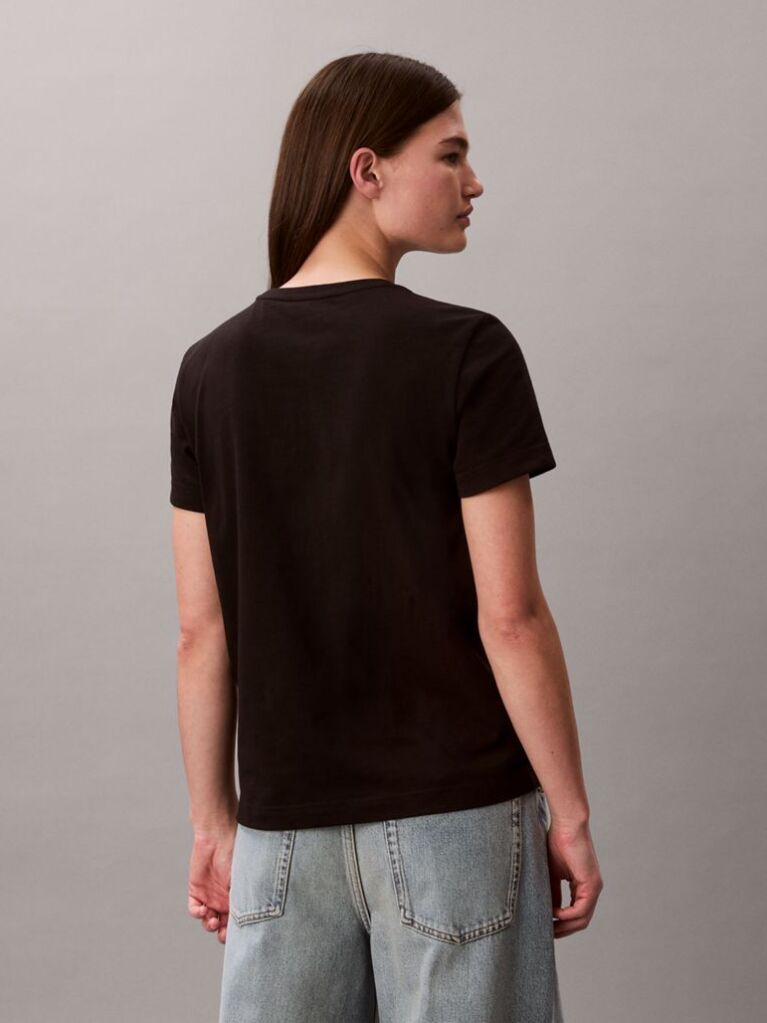 Black Soft Cotton Badge T-shirt  Women