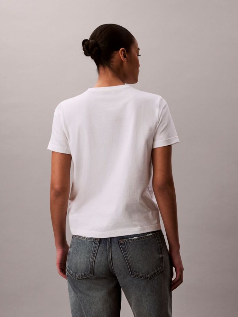 White Soft Cotton Badge T-shirt  Women