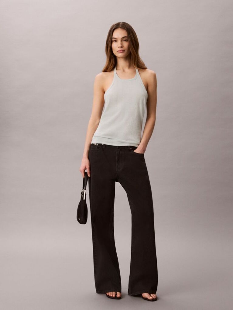 Green Linen Blend Halter Top  Women