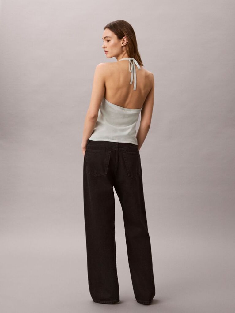 Green Linen Blend Halter Top  Women