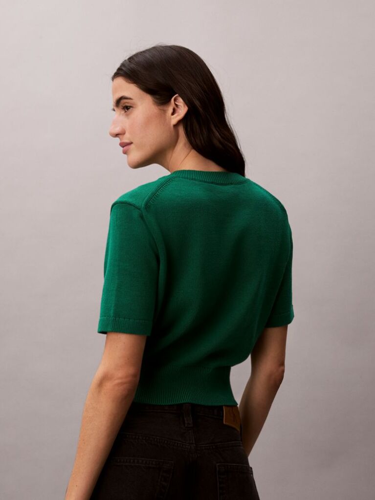 Green Short Sleeve Monogram Jumper  Women