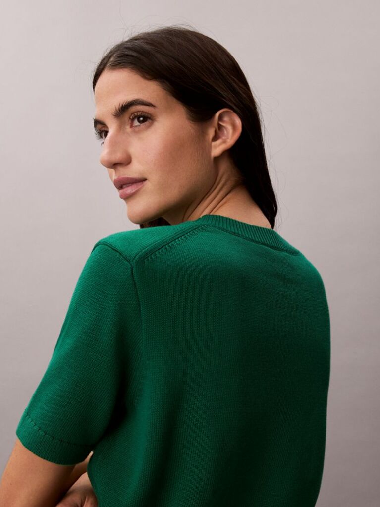 Green Short Sleeve Monogram Jumper  Women