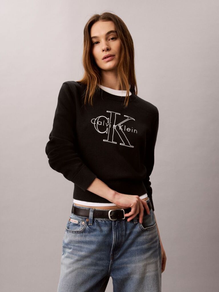 Black Monologo Outline Jumper  Women