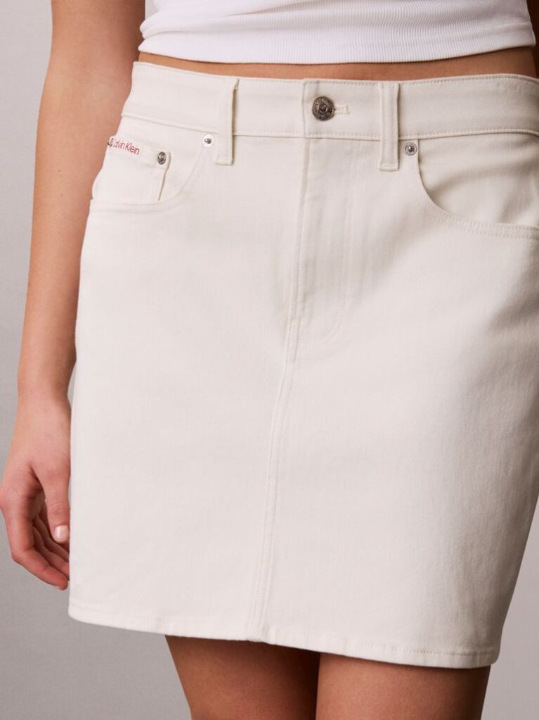 White 90s Denim Mini Skirt  Women