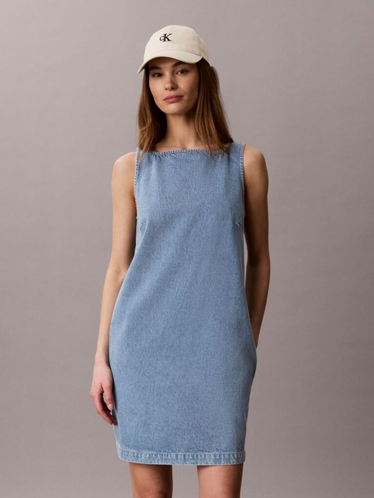 Denim Denim Mini Shift Dress  Women