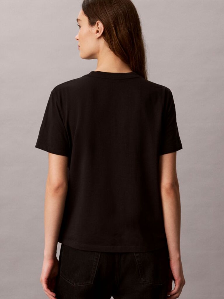 Black Script Logo Classic T-Shirt  Women