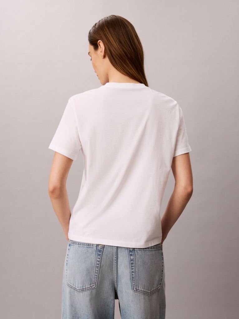 White Script Logo Classic T-Shirt  Women