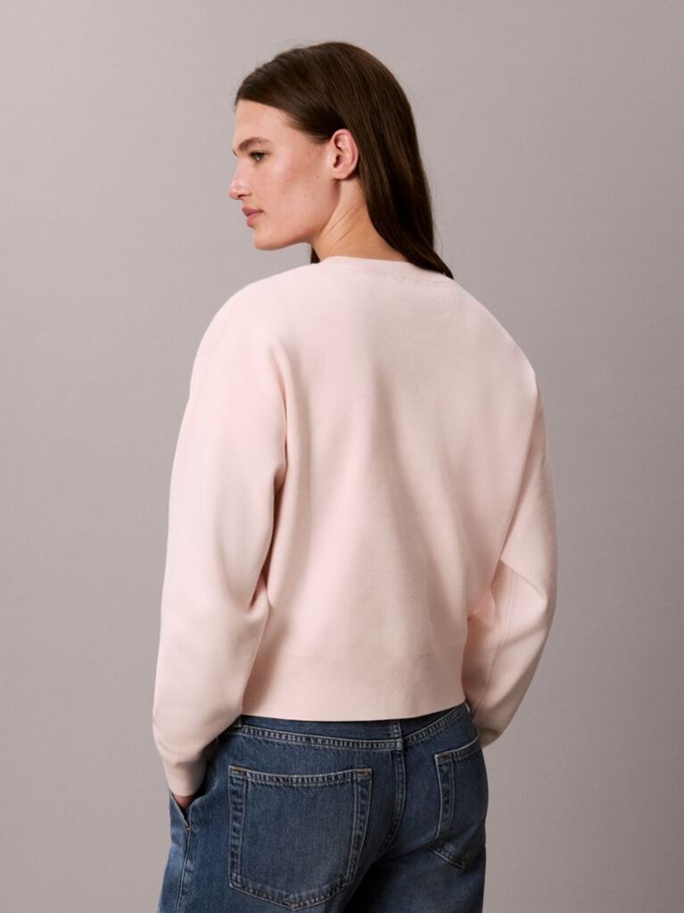 Pink Textured Knit Monogram Jumper  Women