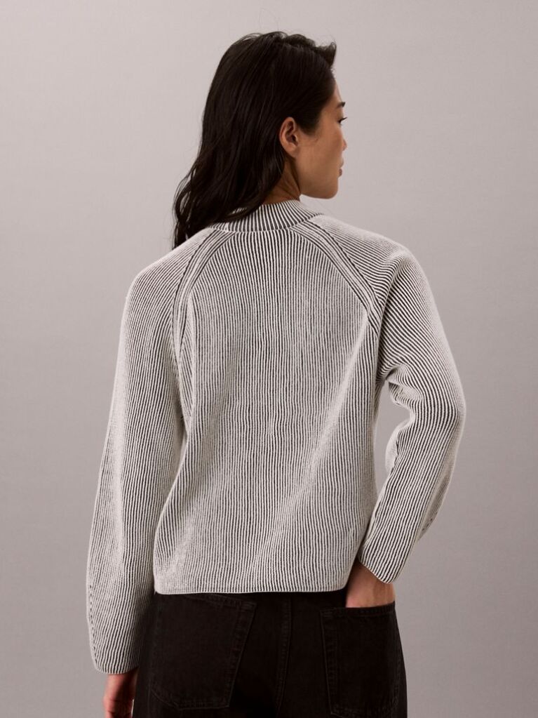 Black Monogram Graphic Ribbed Jumper  Women