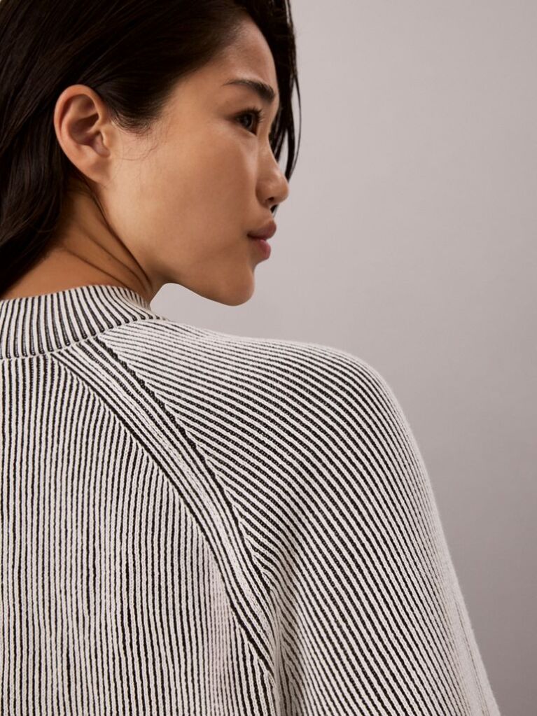 Black Monogram Graphic Ribbed Jumper  Women
