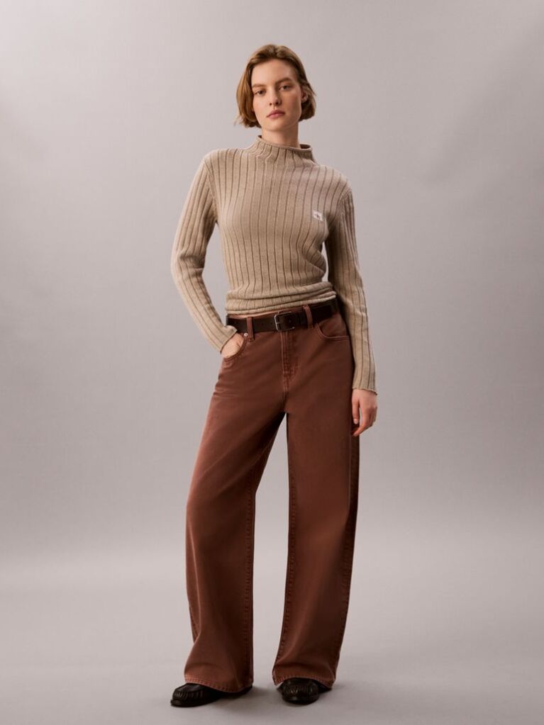 Brown Wide Leg Jeans  Women
