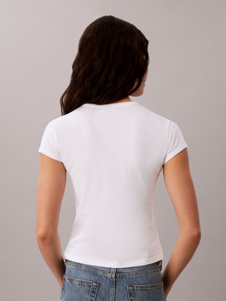 White Slim Heart Logo T-shirt  Women