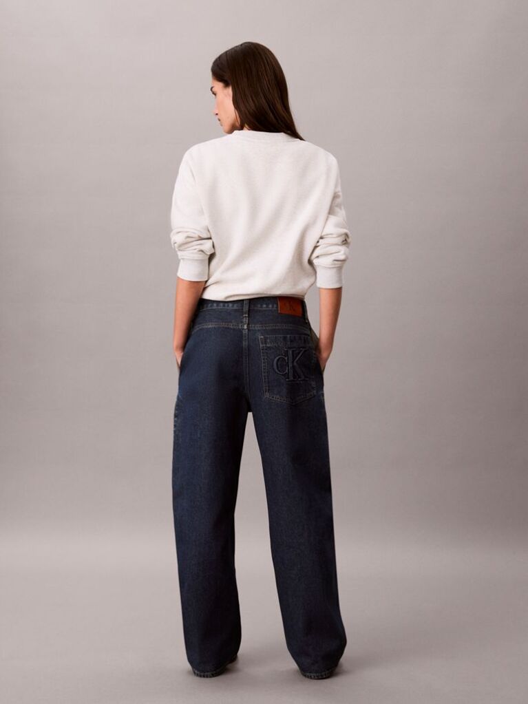 Denim Relaxed Cargo Barrel Jeans  Women