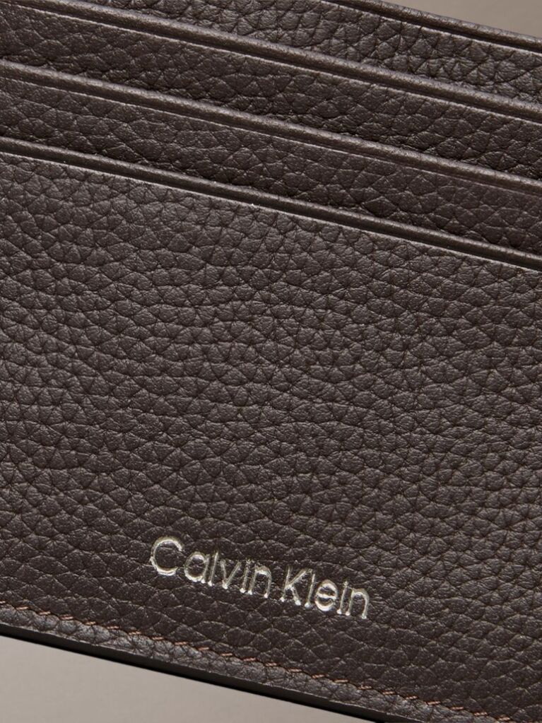 Brown Foil Embossed Logo Card Case  Men