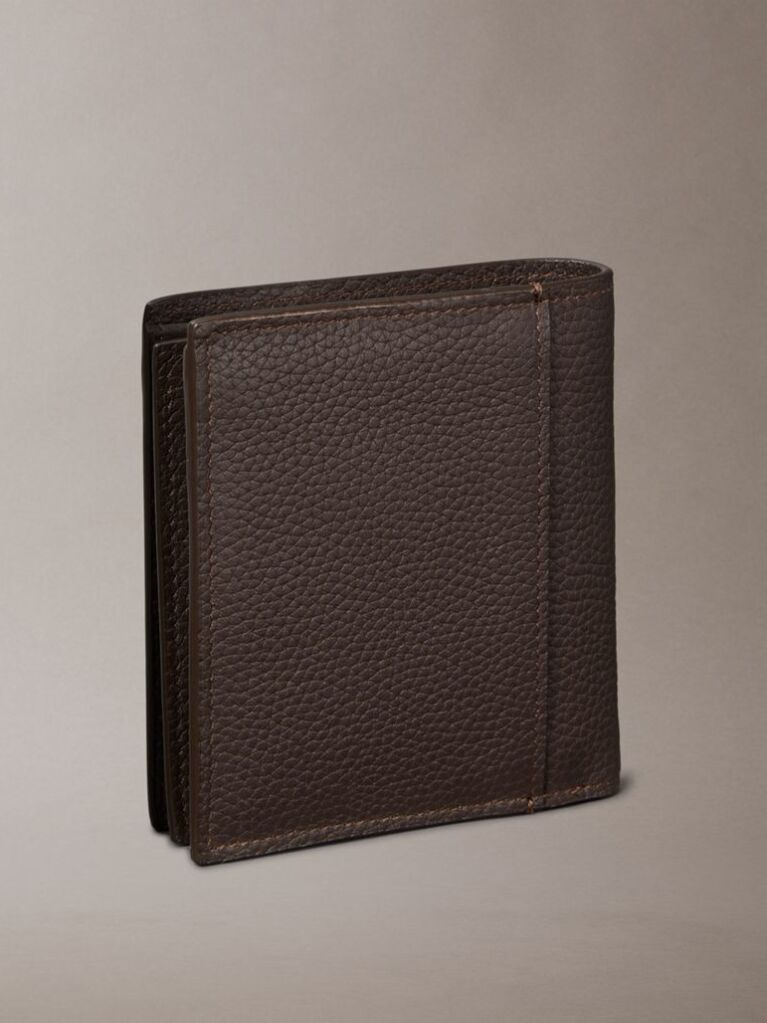 Brown Embossed Logo Trifold Wallet and Card Holder  Men