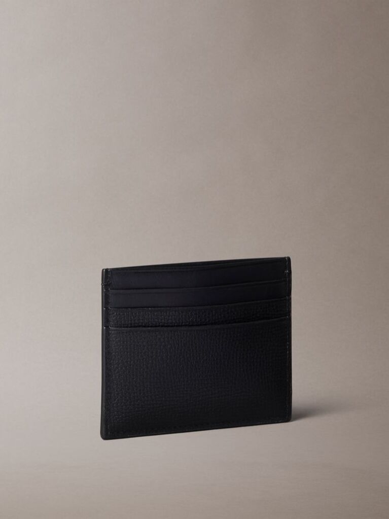Black Leather Card Holder  Men