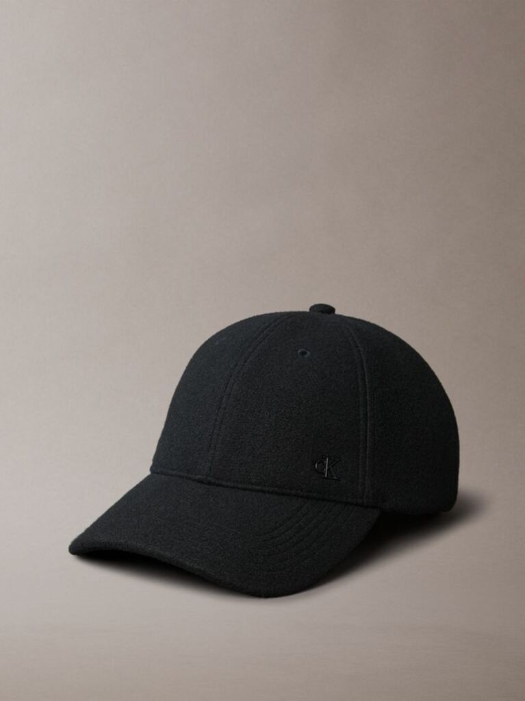 Black Felt Signature Logo Hardware Cap  Men