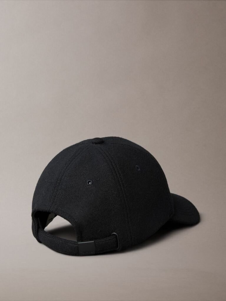 Black Felt Signature Logo Hardware Cap  Men
