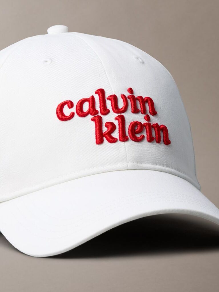 White 1989 Embroidered CK Logo Cap  Men