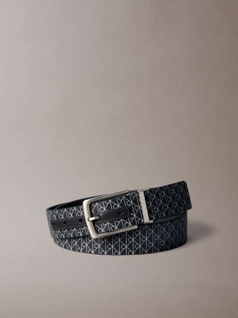 Grey Reversible Logo Belt  Men